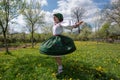 Traditional costume from Romania, traditional dance in spring time from Maramures