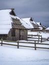 Traditional cottage on Velika planina in winter