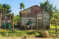 Traditional countryside house - poor woden cabins at the Dominican Republic, Royalty Free Stock Photo