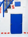 Traditional courtyard entrance in the Greece village. Traditional architecture.