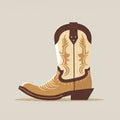 Traditional Cowboy Boot Flat Icon, Wild West Leather Footwear, Cool Ranchers Footwear, Cowboy Boots