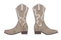 Traditional cowboy boots hand drawn doodle vector illustration Royalty Free Stock Photo