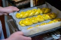 Traditional Cozonac or Kozunak, Pasqua, Choreg ready to bake. It is a type of Stollen or sweet leavened bread prepared for Easter Royalty Free Stock Photo