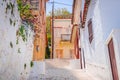 Traditional cozy greek street in city Nafplio, Greece