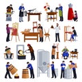 Traditional Craftspeople Flat Icons Set Royalty Free Stock Photo