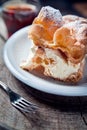 Traditional cream pie with pudding