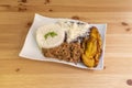 The traditional Creole pavilion is composed of cooked white rice,