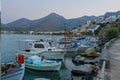 Traditional Cretan fishing boats on the quay