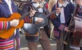 Traditional Croatian musicians in Slavonian costumes Royalty Free Stock Photo