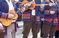 Traditional Croatian musicians in Slavonian costumes