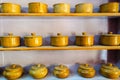 Traditional crockery, bowls made of yellow sandstone