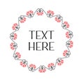 Traditional cross stitch floral round wreath