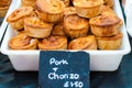 Traditional crusty English pork and choriso pie