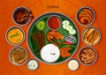 Traditional cuisine and food meal thali of Odisha India