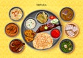 Traditional cuisine and food meal thali of Tripura India