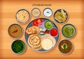 Traditional cuisine and food meal thali of Uttarakhand Royalty Free Stock Photo