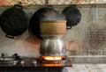 Traditional culture cooking sticky rice in Thailand Royalty Free Stock Photo