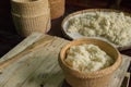 Traditional culture cooking sticky rice in Thailand Royalty Free Stock Photo