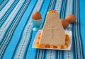 Traditional curd Easter cake and eggs Royalty Free Stock Photo