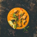 Traditional curry on dark background