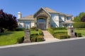 Traditional Custom Home- Two-story With Stonework Royalty Free Stock Photo