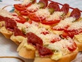 Traditional CzechBohemian snack served during celebrationNew Year`s, birthdays, weddings, parties, etc. - Open sandwich Royalty Free Stock Photo