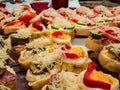 Traditional CzechBohemian snack served during celebrationNew Year`s, birthdays, weddings, parties, etc. - Open sandwich Royalty Free Stock Photo