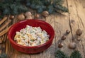 Traditional Czech Christmas potato salad Royalty Free Stock Photo