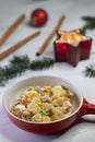 Traditional Czech Christmas potato salad Royalty Free Stock Photo