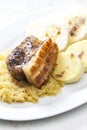 traditional Czech cuisine pork with cabbage and dumplings Royalty Free Stock Photo