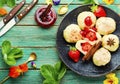 Sweet dumplings with strawberries or knedlik