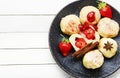 Sweet dumplings with strawberries or knedlik