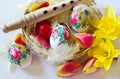 Traditional Czech easter decoration - wooden flute Royalty Free Stock Photo