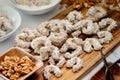 Traditional czech festive christmas cookies with vanilla and walnuts