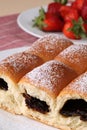 Traditional Czech yeast buns stuffed with jam Royalty Free Stock Photo