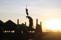 Traditional Dancer While Dancing In The Sunset