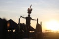 Traditional Dancer While Dancing In The Sunset