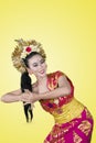 Traditional dancer performing dance in the studio