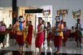 Traditional dancers on Siem Reap International Airport, Cambodia, Asia