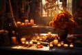 Traditional Day of the Dead Altar with Candles