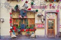 Traditional decorated Cafe in Colmar, Alsace, France