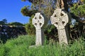 Celtic Crosses at Saint Kentigerns Cemetery near Hoddom Castle, River Annan, Scotland