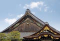 Traditional decorated rooftops of old Japanese architecture