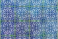 Traditional decoration of the facade of the house in Porto. Typical Portuguese and Spanish ceramic tiles azulejos Royalty Free Stock Photo