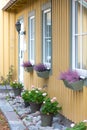 Traditional decoration of facades of houses in Sweden