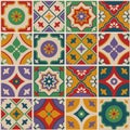 Traditional decorative azulejos tiles seamless pattern