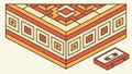 Traditional Decorative Block: Isometric Pattern Art, vector design Generative AI Royalty Free Stock Photo