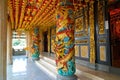 Pillars inside Chinese temple in Malaysia.