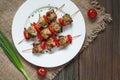 Traditional delicious turkey kebab skewer barbecue