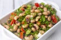 Traditional delicious Turkish food dried black eyed peas salad (Turkish name kuru borulce salatasi Royalty Free Stock Photo